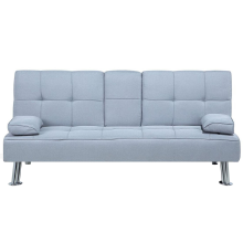 Sofa Bed 3 Seater ROXEN Fabric Light Grey