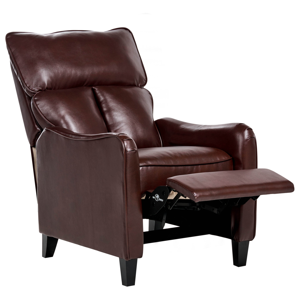 Beliani Recliner Chair Royston With Footrest Faux Leather Dark Brown