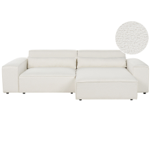 Modular Corner Sofa 3 Seater HELLNAR Left Hand Off-White Boucle