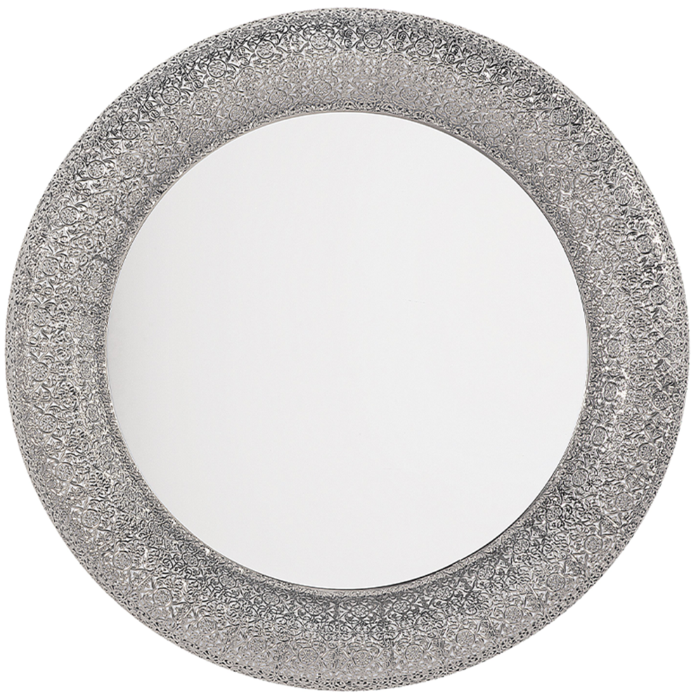 Beliani Wall Mirror Channay 80 Cm 80 Cm Metal Silver