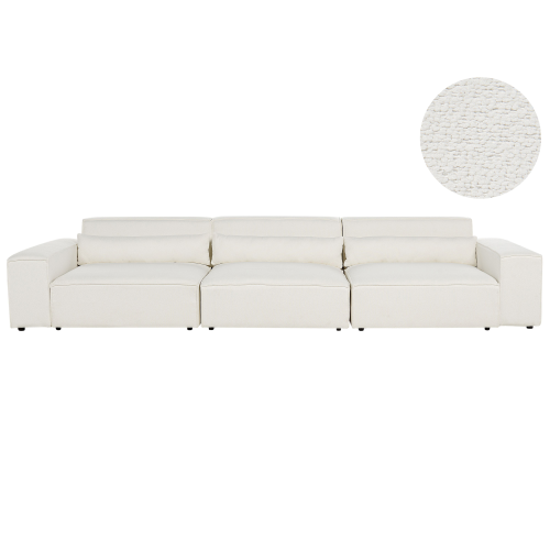 Beliani Modular Sofa 3 Seater HELLNAR Off-White Boucle