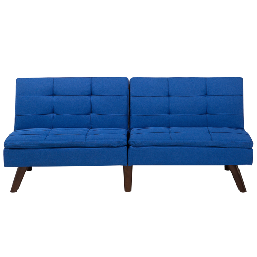 Beliani Sofa Bed 3 Seater RONNE Fabric Navy Blue
