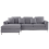 Beliani Corner Sofa 4 Seater OSLO Fabric Light Grey Right Hand 1