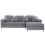 Beliani Corner Sofa 4 Seater OSLO Fabric Light Grey Left Hand 1