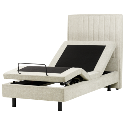 Beliani Adjustable Bed Fabric CASTELLAN 90 x 200 cm (EU Single) Beige