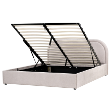 Ottoman Bed QUILLIEN Chenille Taupe 160 x 200 cm (EU King Size)