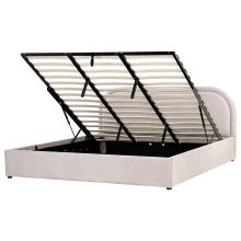 Ottoman Bed QUILLIEN Chenille Taupe 180 x 200 cm (EU Super King)