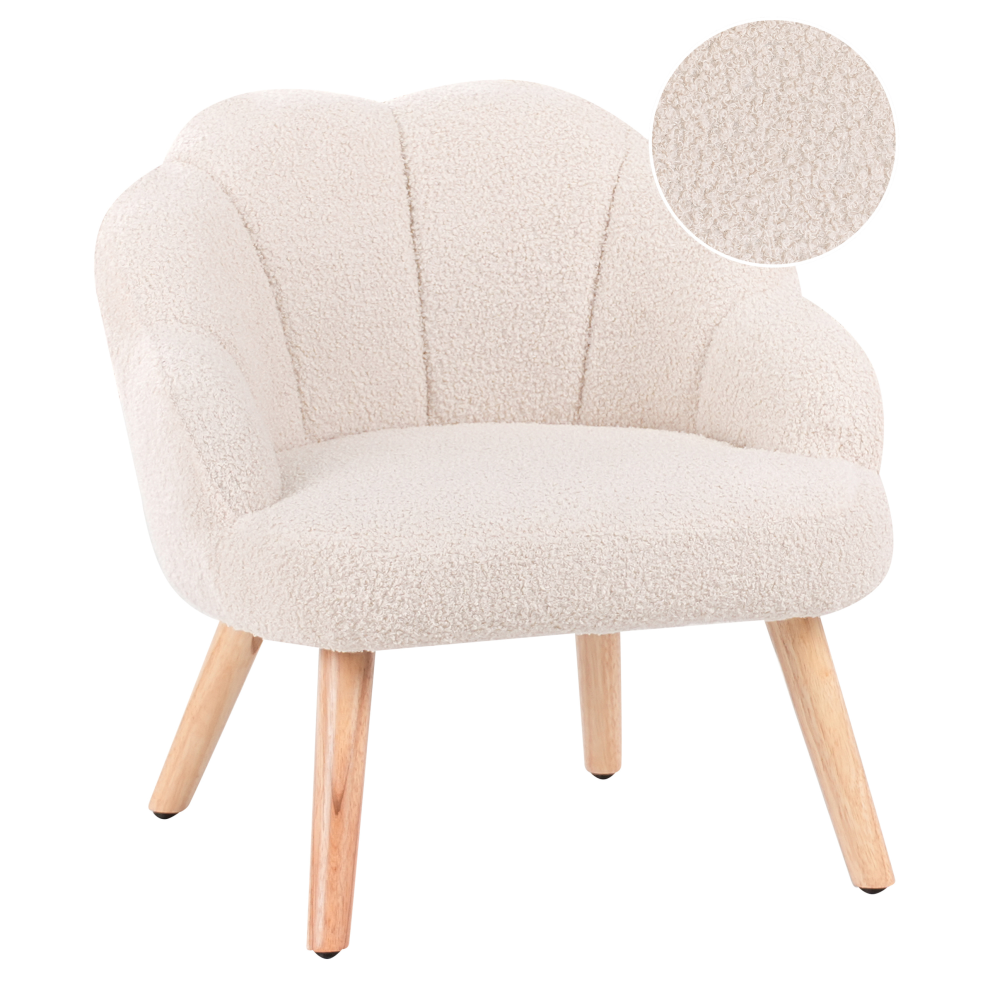 Beliani Kids Armchair Miland Boucle Light Beige