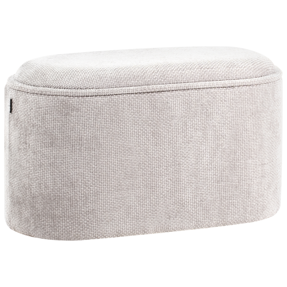 Beliani Upholstered Storage Bench Artas Chenille Grey