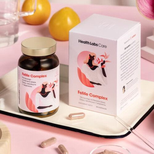 FeMe Complex Iron Supplement Lactoferrin Vitamin C Reduces Tiredness 60 Capsules