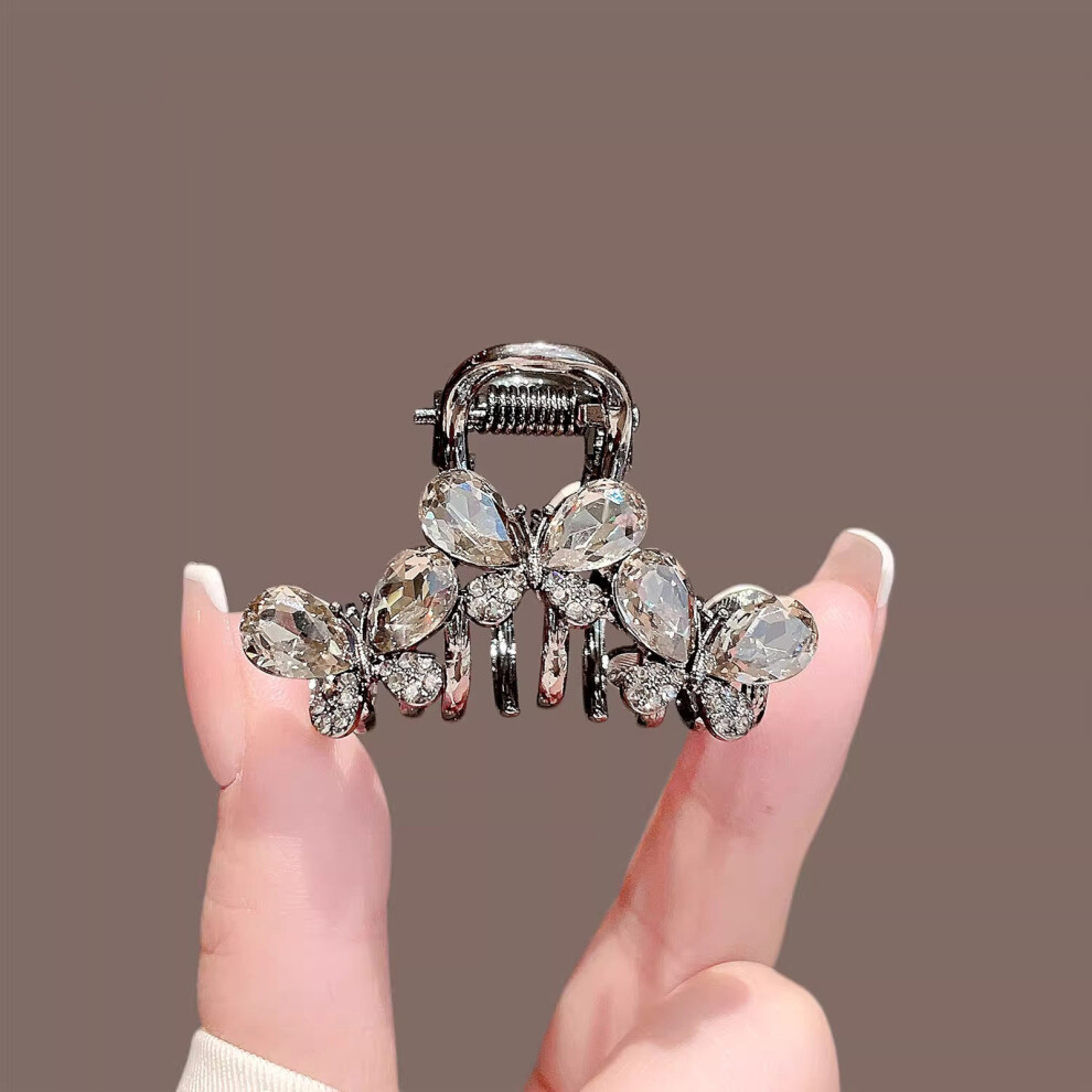 Phui-Pet-Supplies Crystal Butterfly Hair Clip - Non-Slip Teeth