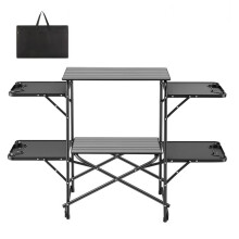 Cozinha de camping dobrável - DUOKU - 13045 - 4 prateleiras laterais - 130x45x90 cm - Bolsa de transporte incluída