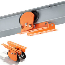 Carrello Manuale per Paranco Elettrico 998 kg-Duoku-Adatto a Travi a I, Compatibile con Diversi Modelli, Dotato di Ruote Doppie