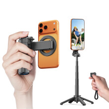 Magnetic Phone Holder 360 Rotation Pocket Selfie Stick With Bluetooth Remote Adjustable Desktop Stand for Live Streaming