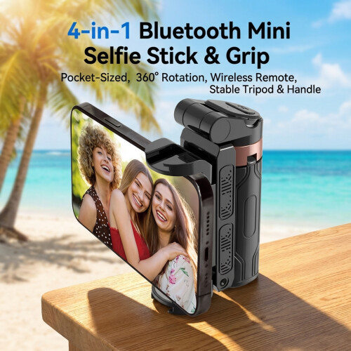 Super Mini Portable Selfie Stick with Bluetooth Remote Versatile Integrated Design Phone Holder for Live Broadcasts 1