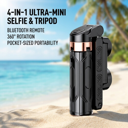 Super Mini Portable Selfie Stick with Bluetooth Remote Versatile Integrated Design Phone Holder for Live Broadcasts 2