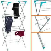 CLOTHES AIRER 3 TIER LAUNDRY DRYER WINGED FOLDING IN & OUTDOOR HORSE DRYING RACK