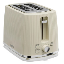 Cello 2 Slice Toaster Extra Wide Slots 6 Levels 3 Function Textured Design CREAM