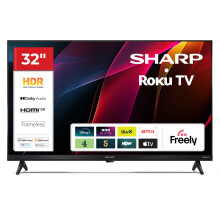 SHARP 32 Inch TV HD Roku Smart TV with Freely 32HD2225K 3 HDMI Inputs