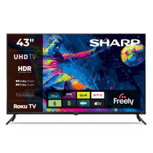 SHARP 43 Inch TV 4K Ultra HD Roku Smart TV with Freely 43HJ4225K 3 HDMI Inputs