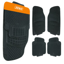 4 PCS CAR MATS RUBBER BLACK UNIVERSAL FIT HEAVY DUTY NON SLIP WATERPROOF VAN
