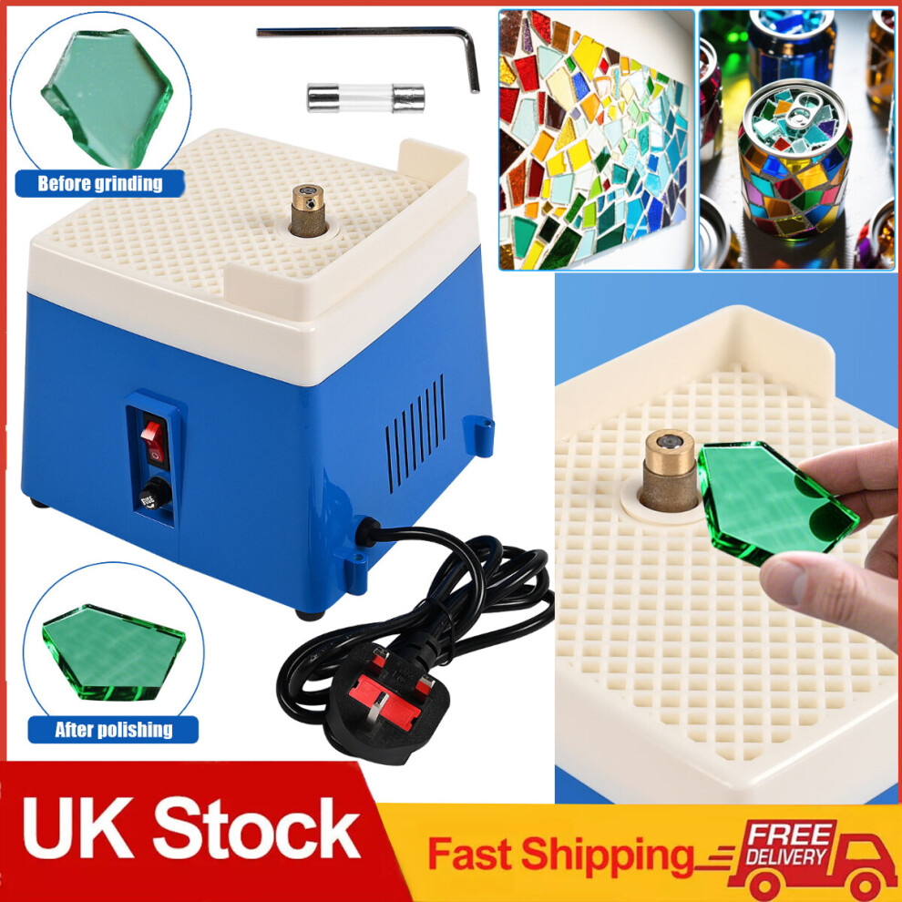 Portable 220V Mini Stained Glass Grinder Diamond Automatic Art Grinding Tools Uk 812632734068
