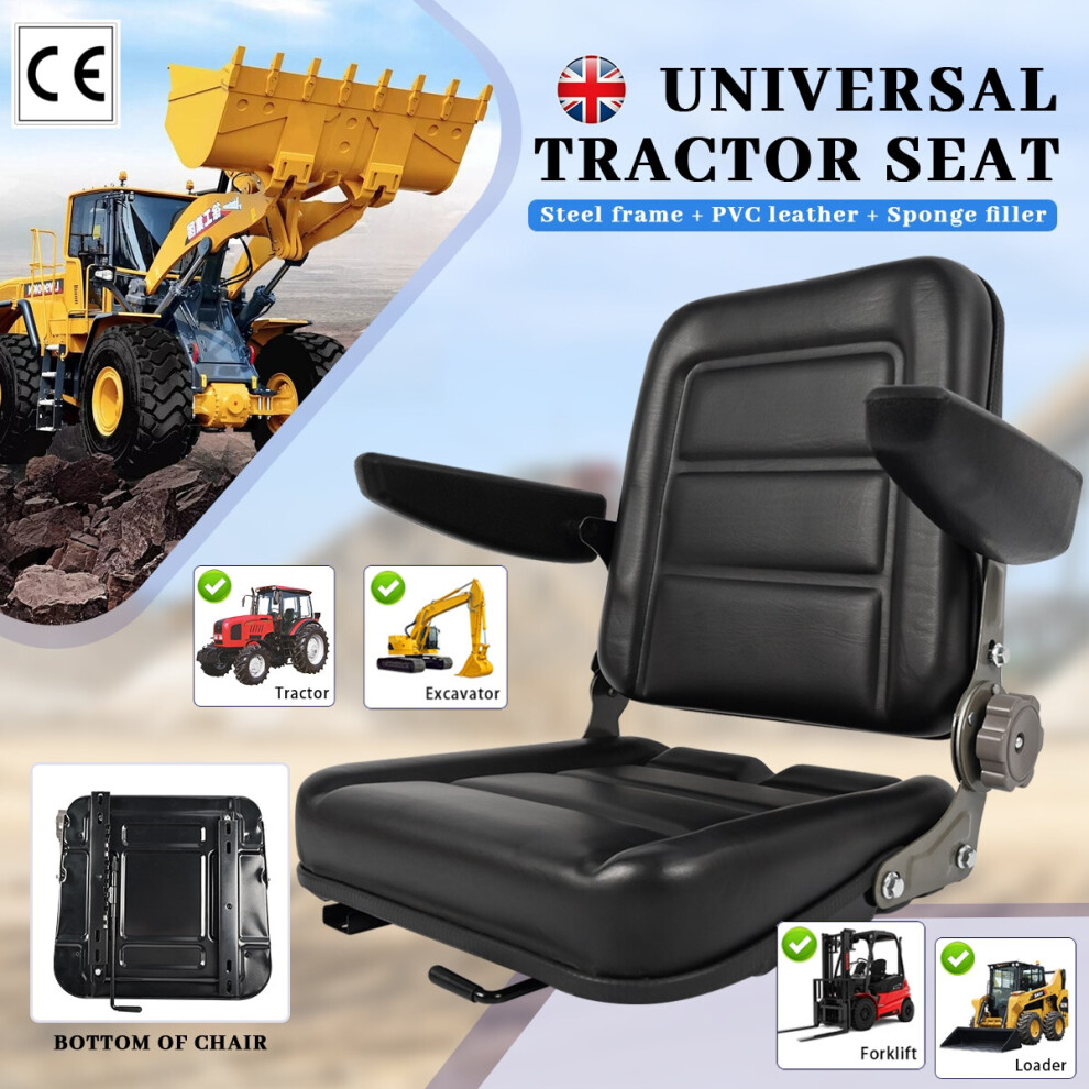Tractor Seat Forklift Seats Seat Handrail Universal Adjustable Digger Seat 803269123516