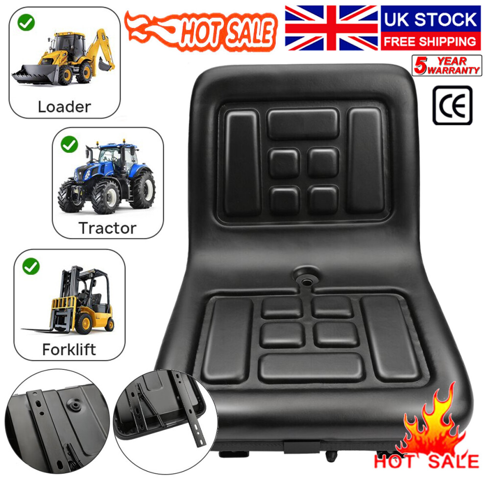 Universal Waterproof Seat Tractor Dumper Forklift Mower Digger Adjustable Black 890153492391