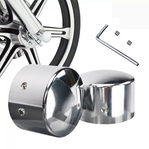 2pcs Chrome Wheel Front Axle Nut Covers Cap Kit For Harley for Dyna Motorcycle