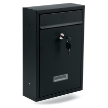 LARGE OUTDOOR STEEL POST BOX POSTBOX LOCKABLE LETTER MAIL WALL MOUNTED 2 KEYS