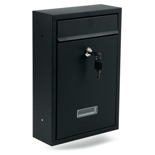 LARGE OUTDOOR STEEL POST BOX POSTBOX LOCKABLE LETTER MAIL WALL MOUNTED 2 KEYS