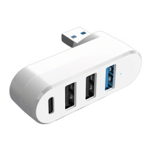 Répartiteur USB rotatif à 4 ports USB 3.0 Hub à 180 ,-Blanc