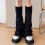 Esthetische JK Knit Stretch Beenwarmers Boot Manchetten-Wit 2