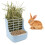 Rabbit Hay Feeder Guinea Pig Feeder, 2 in 1 Automatic Small Animal 1