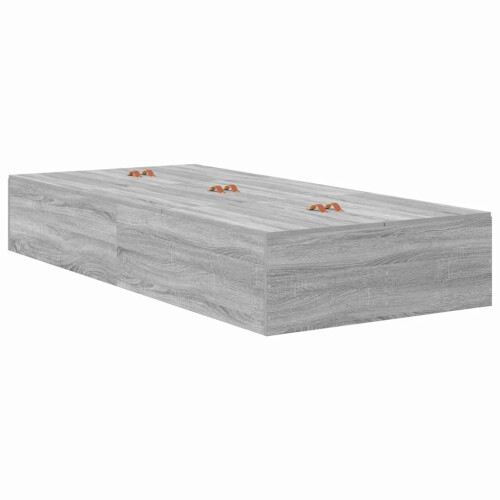 VidaXL vidaXL Storage Bed Frame Grey Sonoma 70 x 190 cm Engineered Wood 2