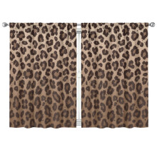 Brown Gradient Leopard Print Blackout Curtains 2 Panels