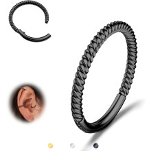 Hinged Nose Rings Hoops 316L Surgical Steel Twisted
