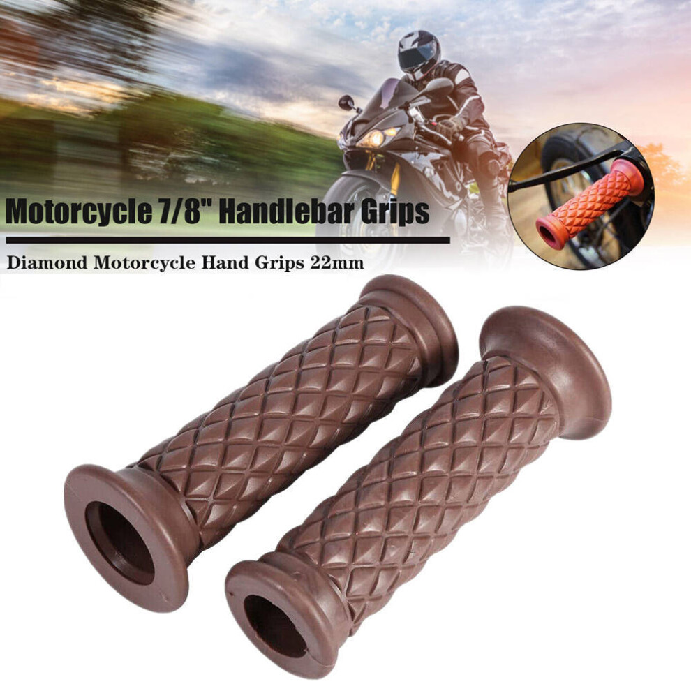 2X Universal Motorcycle Motorbike Rubbers Handlebar Handle Bar Grips 22Mm 7/8" Black 185189996235