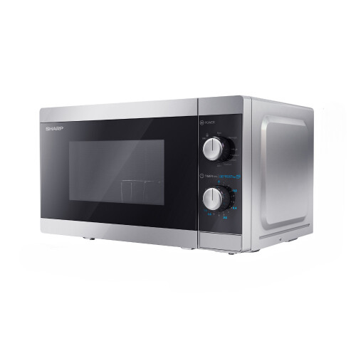 Sharp SHARP Compact Microwave Oven with 1000W Grill 20L 800W Dial Controls YC-MG01U-S