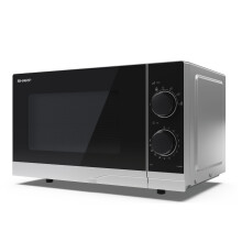 SHARP Compact Microwave Oven with Dial Controls 700W 20L Turntable YC-PS201AU-S