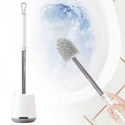 Toilet Brush and Holder Set Wall-Mounted Ventilated 1 Set 1