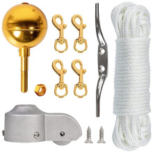 Flagpole Pulley System for 2"–2.6" Poles with 50FT Rope