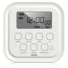 Digital Timer Plug Dual Outlet 7-Day 125V 15A