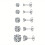 Stainless Steel CZ Stud Earrings 5 Pairs 1