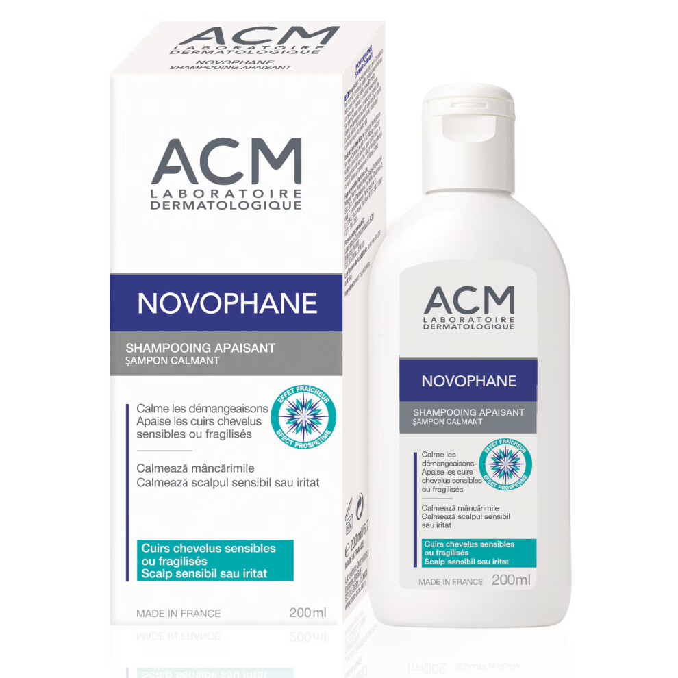 Laboratoire Acm Novophane Panthenol Hair Treatment Shampoo Calming For Sensitive Scalps 200 Ml