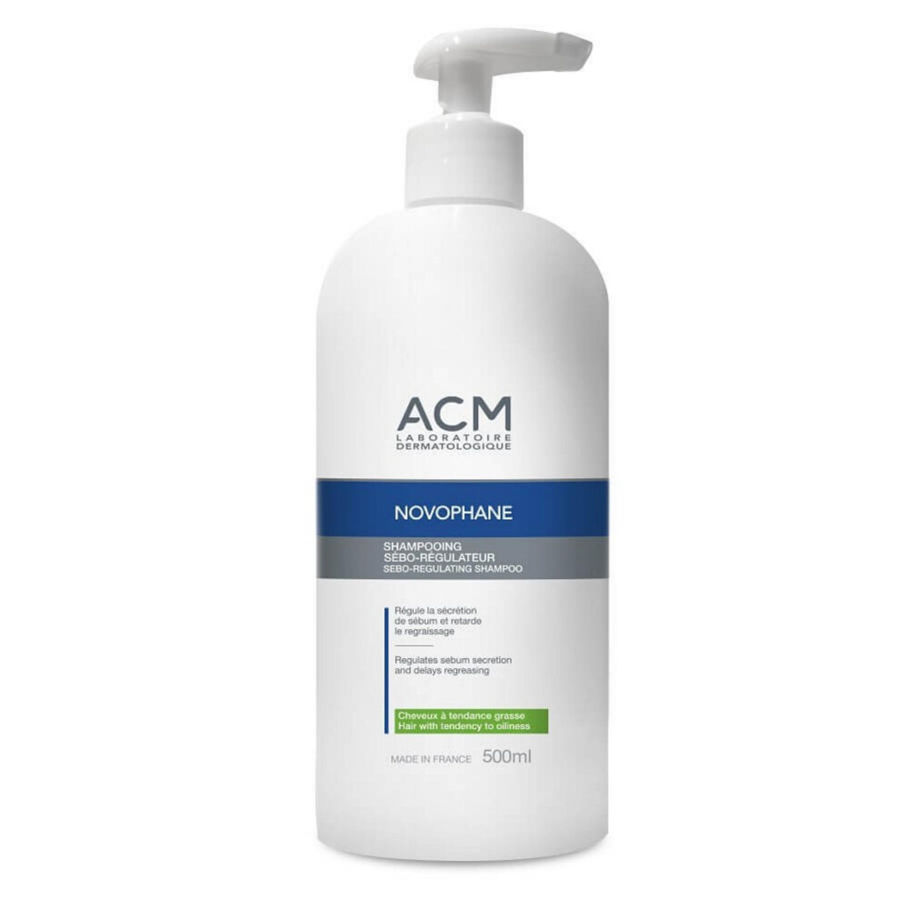 Laboratoire Acm Novophane Hair Treatment Shampoo For Regulation Of Excessive Sebum For Oily Hair 500 Ml