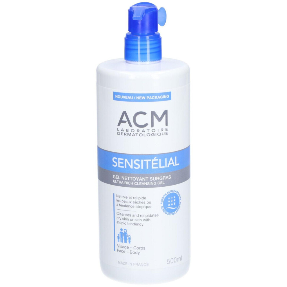 Laboratoire Acm Sensitelial Cleansing Shower Gel Very Dry To Potentially Atopic Sensitive Skin 500 Ml