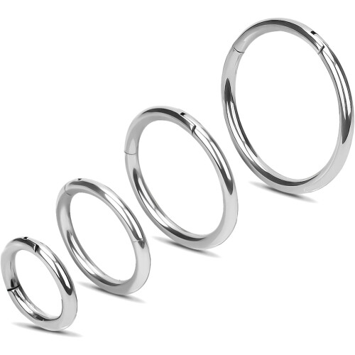 Titanium Nose Rings Hoops Clickers 2 pcs 5–12mm