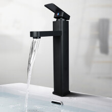 Modern Tall Faucet Counter Basin Mixer Tall Tap High Rise Bathroom Sink Black UF