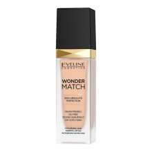 Fond de ten lichid, Eveline Cosmetics, Wonder Match Skin Absolute Perfection, Fără ulei, 16, Bej deschis, 30 ml